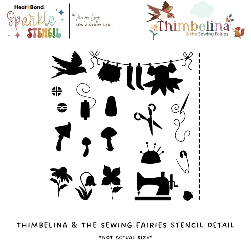 HeatnBond Sew a Story pochoir tissu Thimbelina 15x15 cm