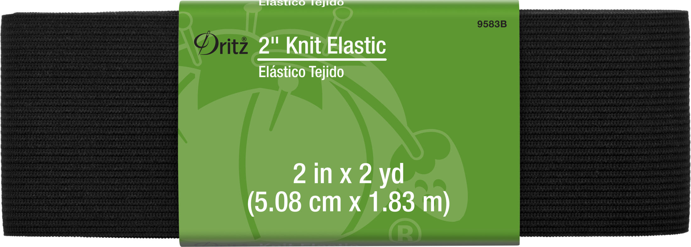 Dritz élastique tricoté noir couture 50 mm 7,3 m souple