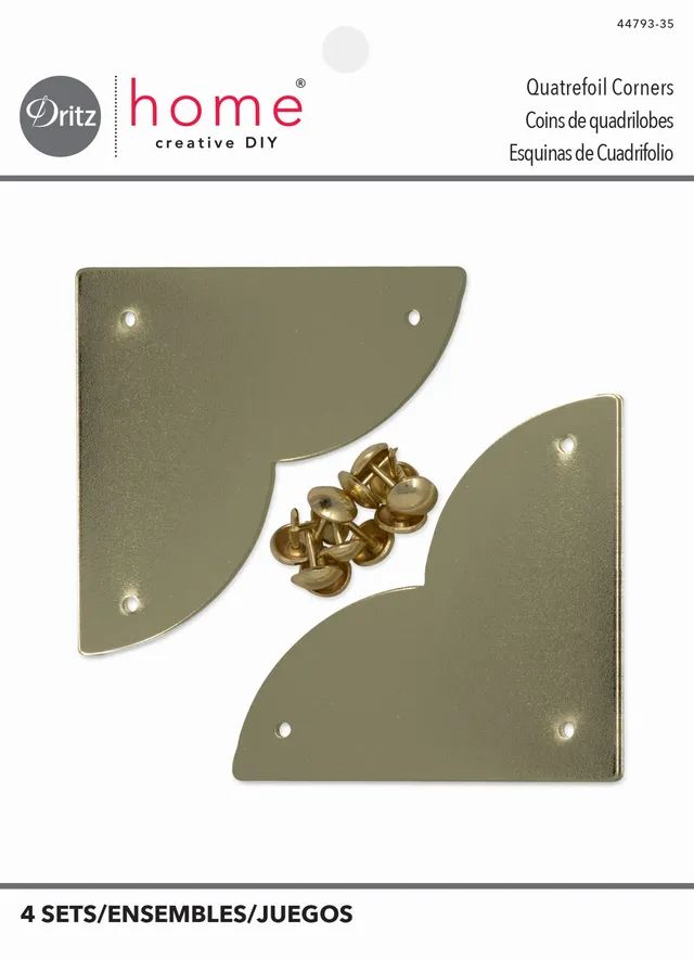 Dritz Home Coins Quatrefoil Lisses Grand 4 Pièces Métal