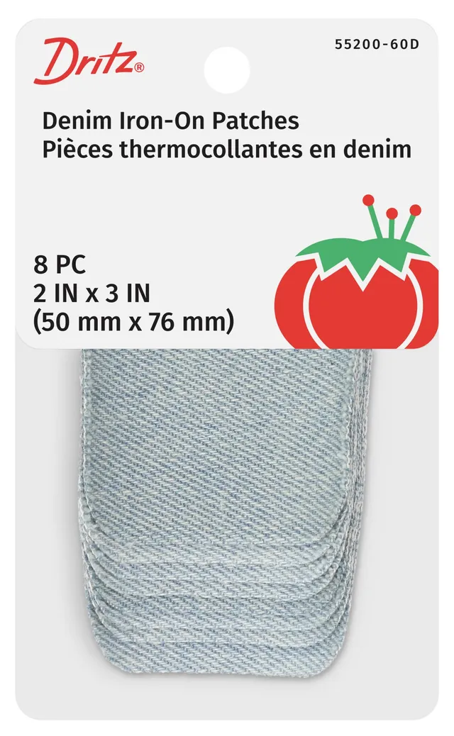 Dritz patch thermocollant jean bleu 5x7,6 cm lot 8