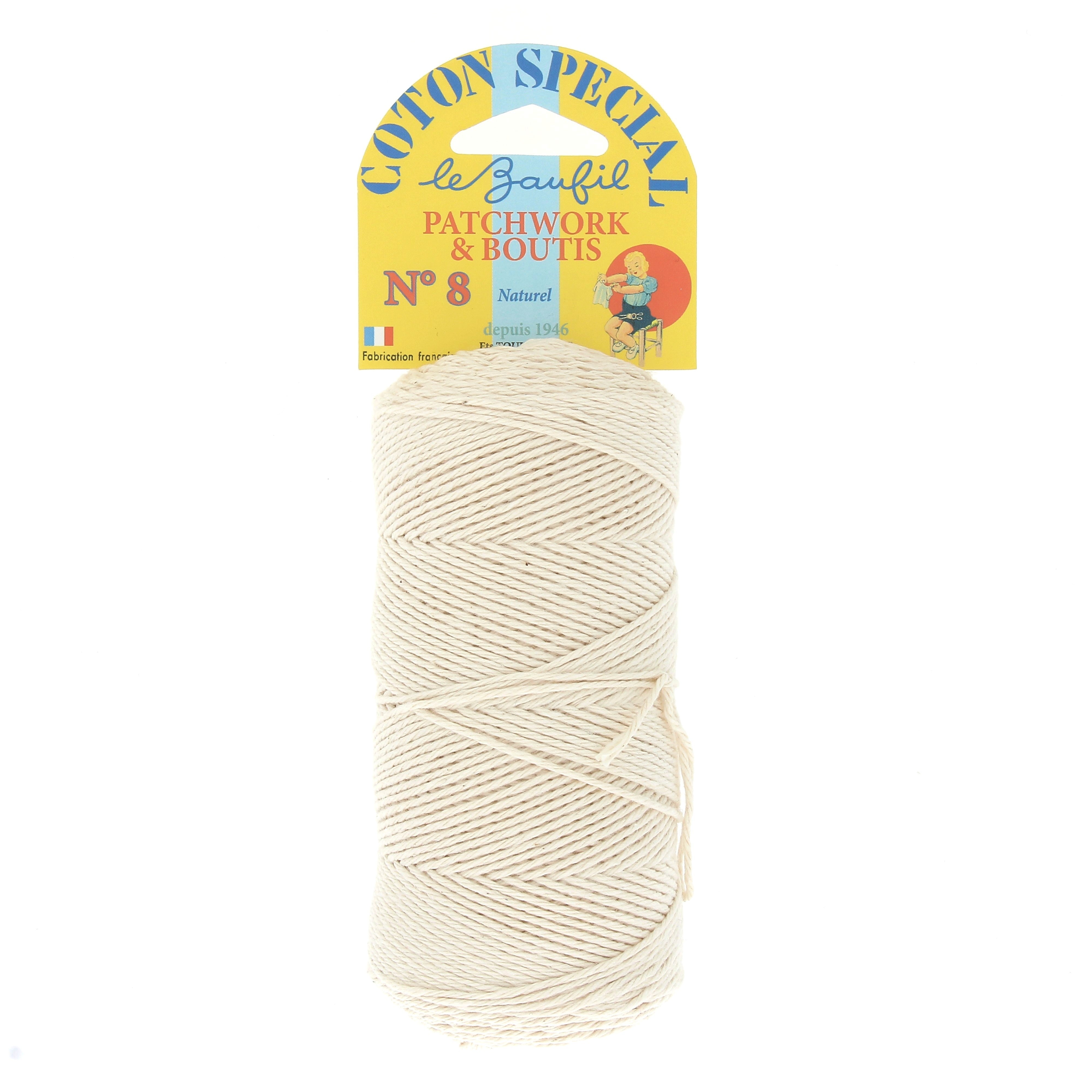Lebaufil Fils fil à boutis N°8 coton 190 m blanc