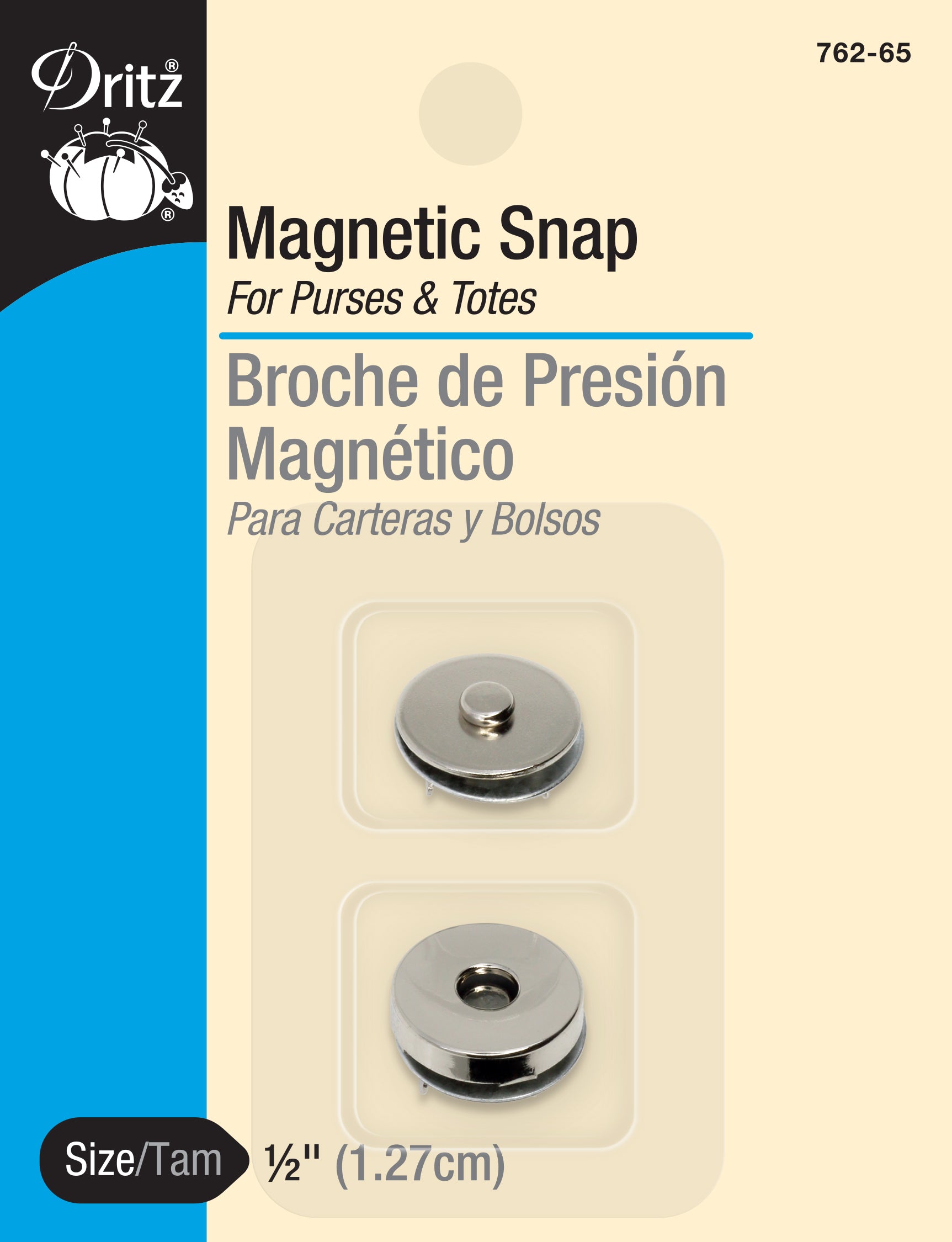 Dritz Bouton Magnétique 12 mm Doré 1 Jeu