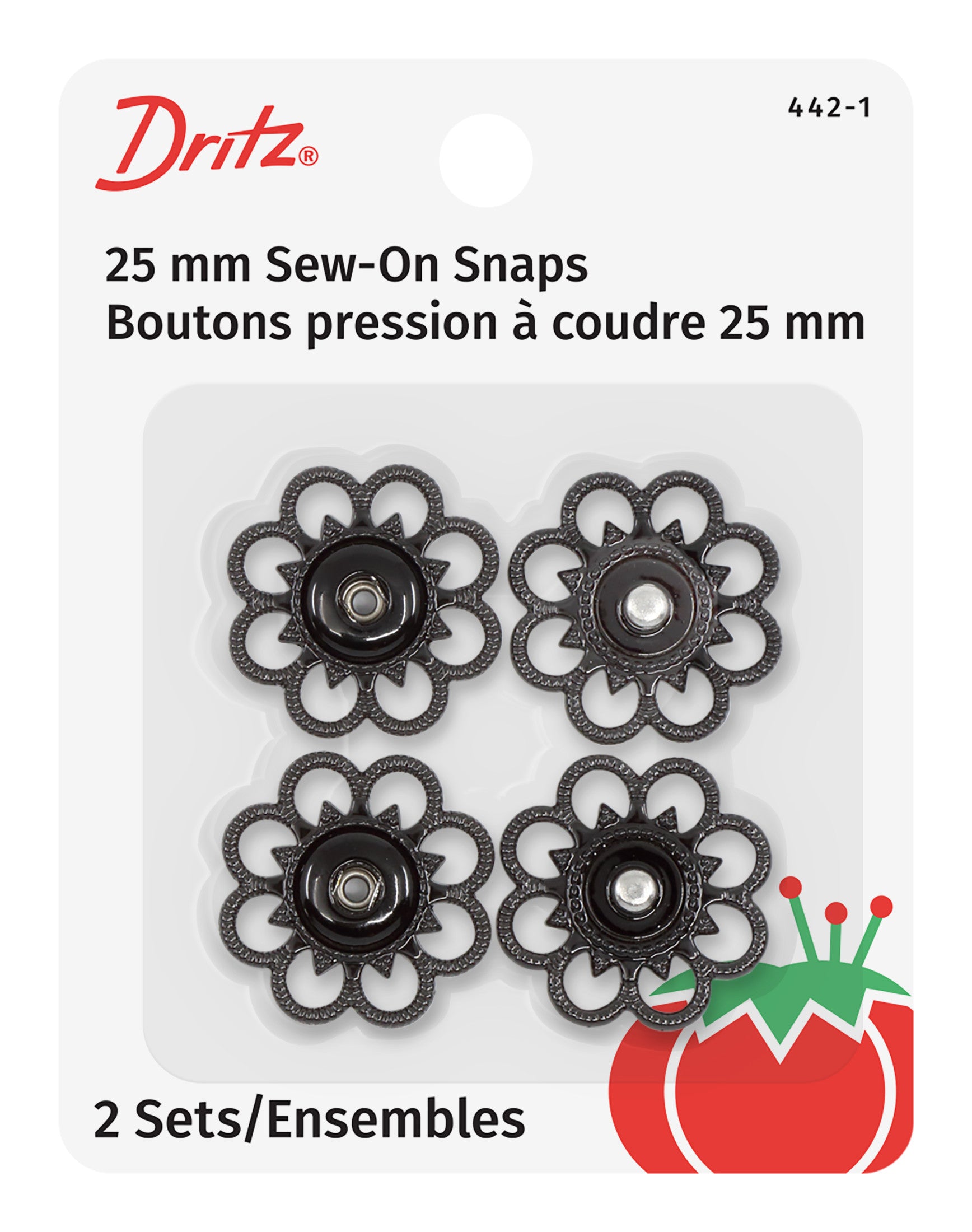 Dritz Fasteners Boutons pression à coudre 25 mm Blanc 2 pcs
