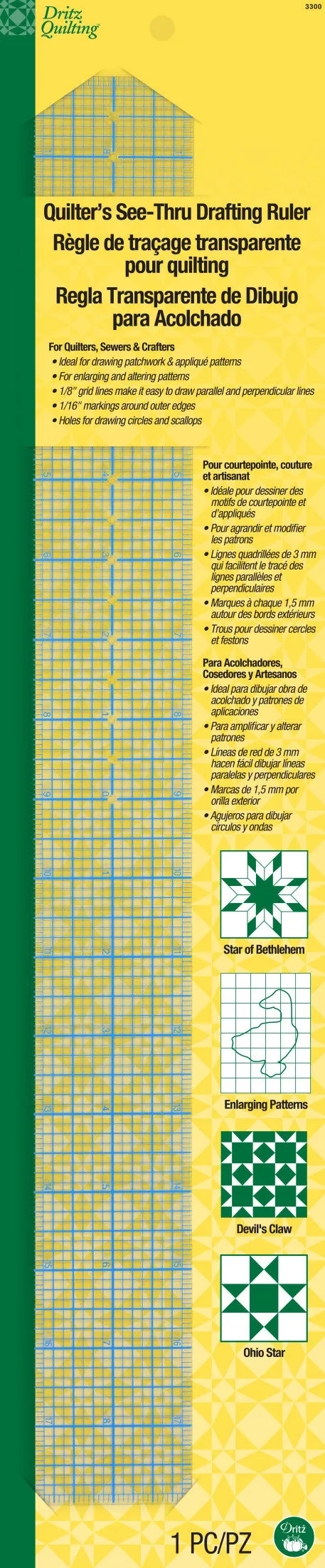 Dritz Règle Patchwork Transparente Dessin Patron