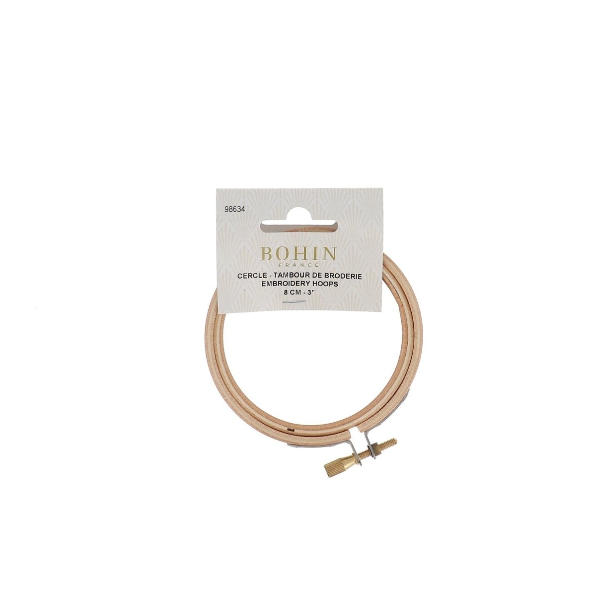 Bohin Cercle à broder bois 12,5 cm tambour réglable
