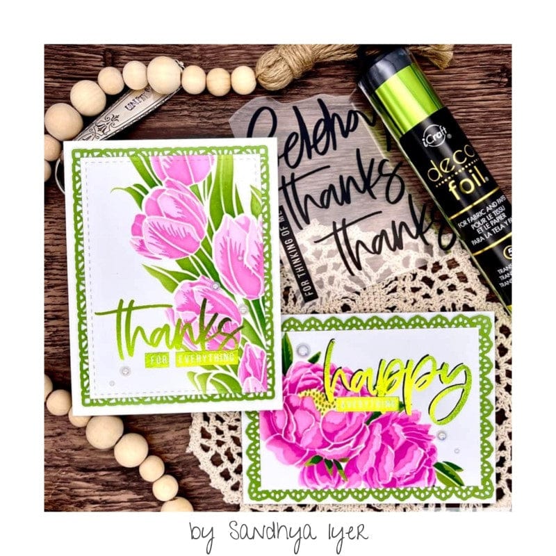 Unity Stamp Sentiments 1 transfert adhésif foil lot 2