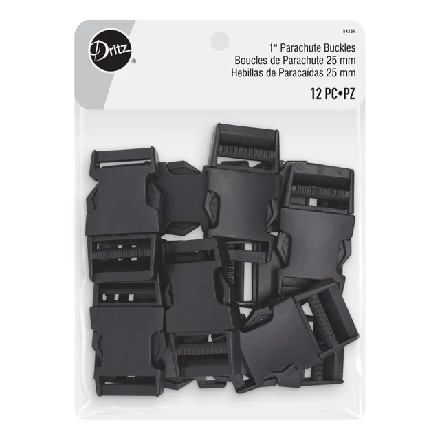Dritz BK154 Boucles Sac Plastique Noir 25 mm 12 pc