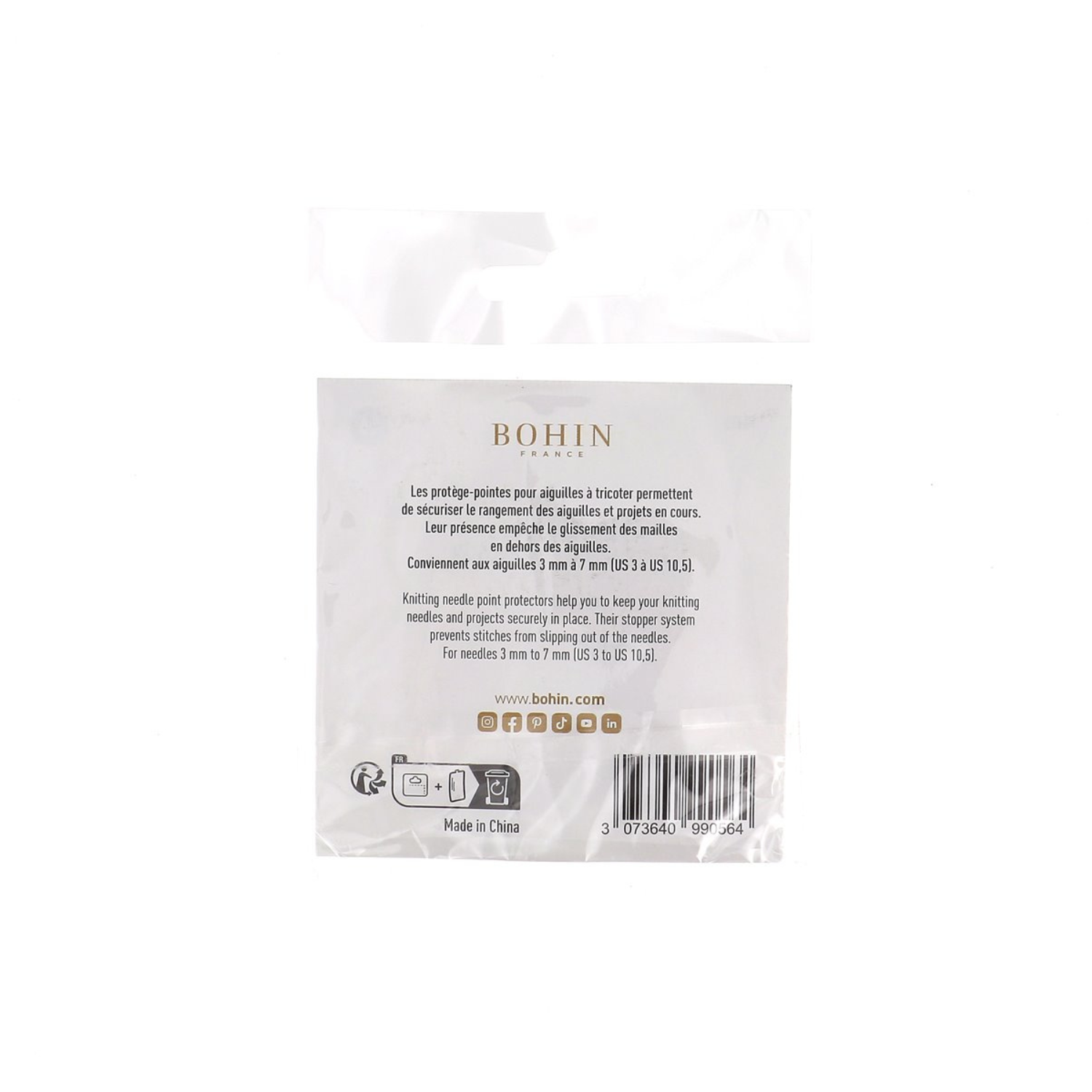 Bohin Tricot & Crochet protège-pointes mains 3-7 mm