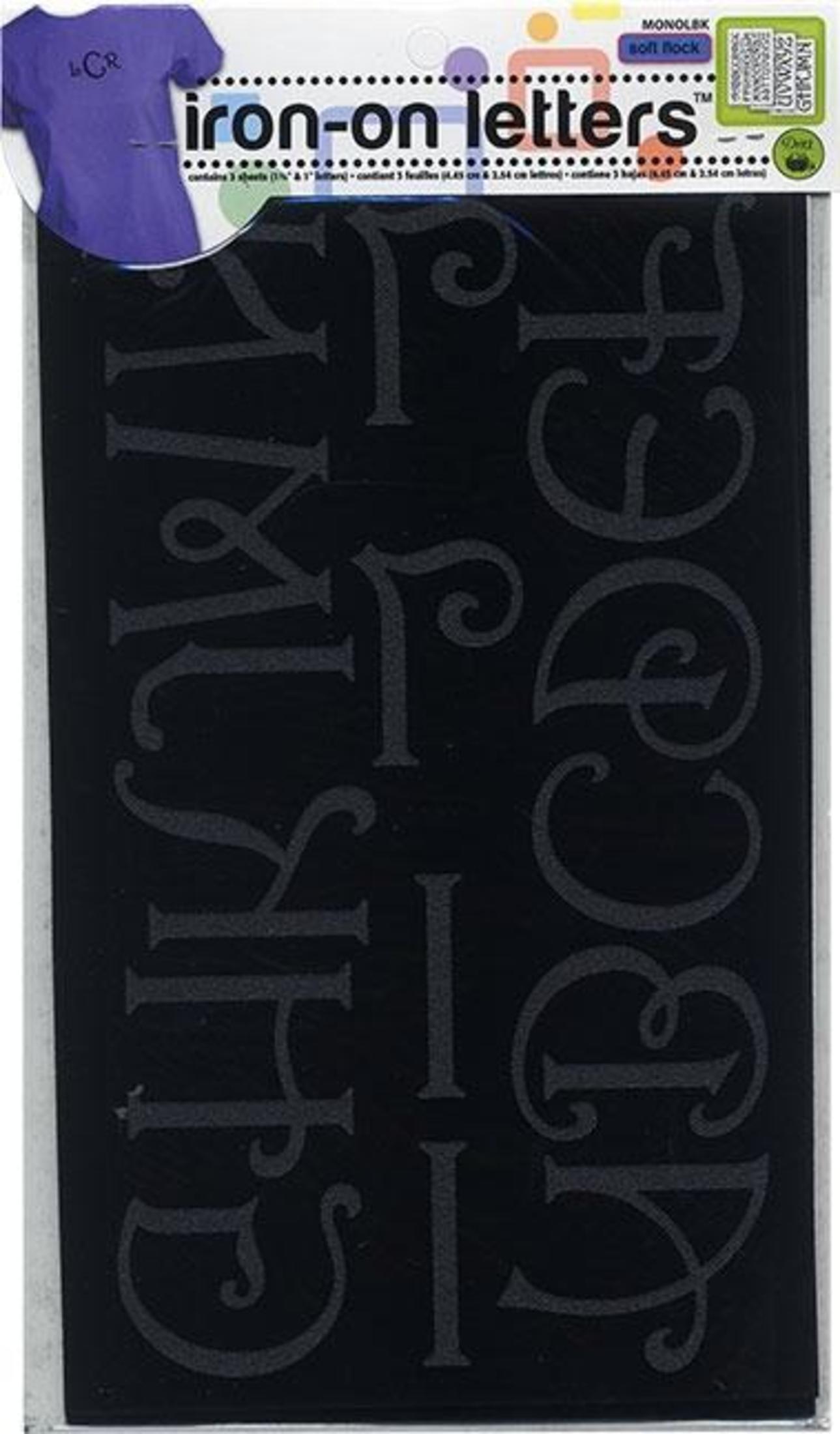 Dritz lettres thermocollantes velours noir 3 feuilles