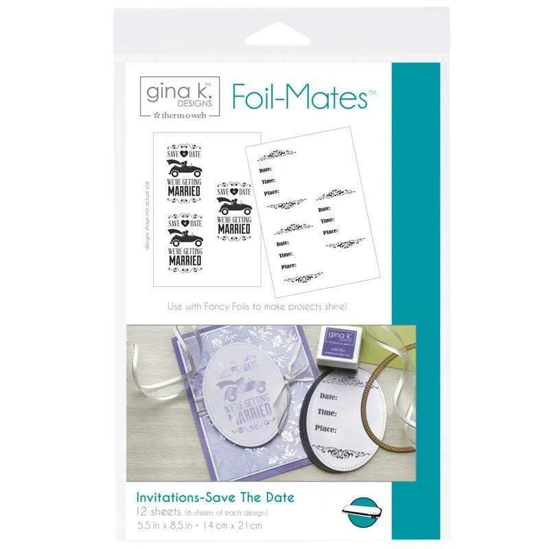 HeatnBond Gina K. Designs Foil-Mates Save The Date feuilles toner x12