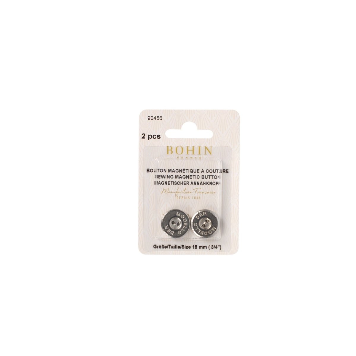 Bohin Boutons magnétiques à coudre 14/18 mm Bronze