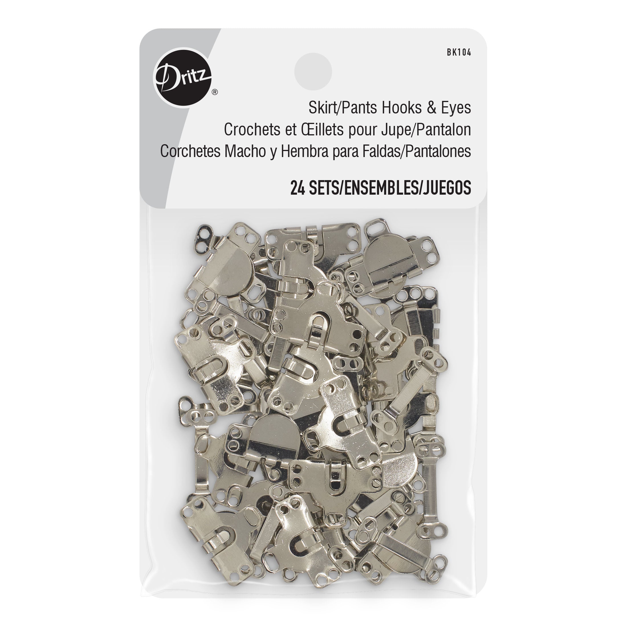 Dritz agrafes jupe pantalon nickel x24