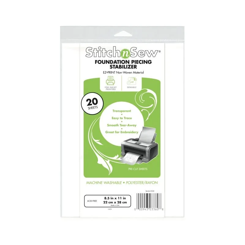 HeatnBond StitchnSew EZ Print stabilisateur patchwork transparent A4