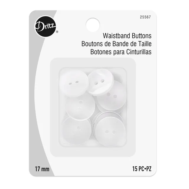Dritz 25567 bouton blanc nacré 17 mm 15 pcs 2 trous