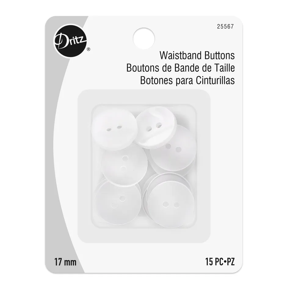 Dritz 25567 boutons taille blanc nacré 17mm 15 pcs