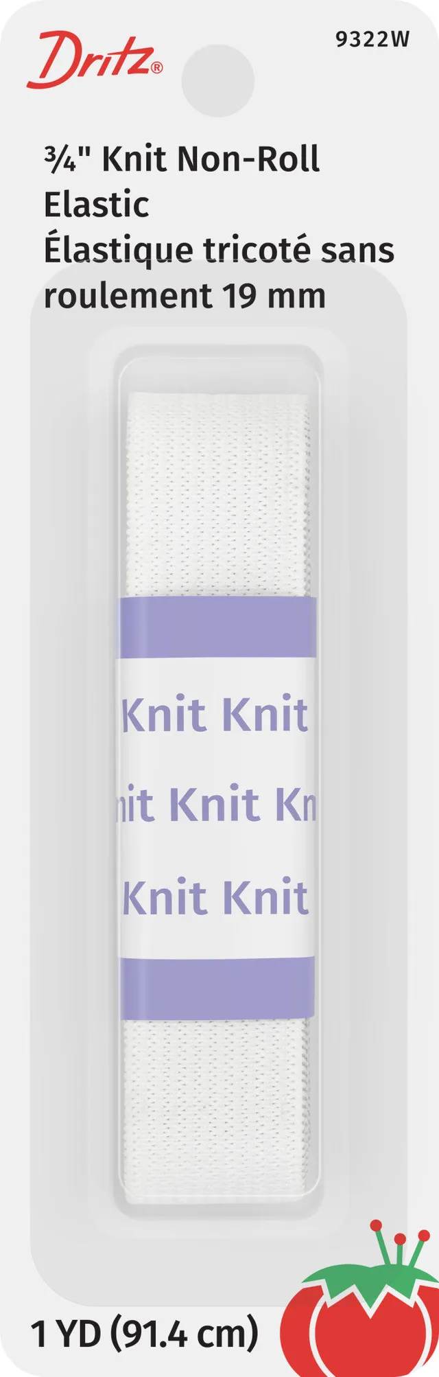 Dritz élastique tricot blanc 19 mm anti-roule