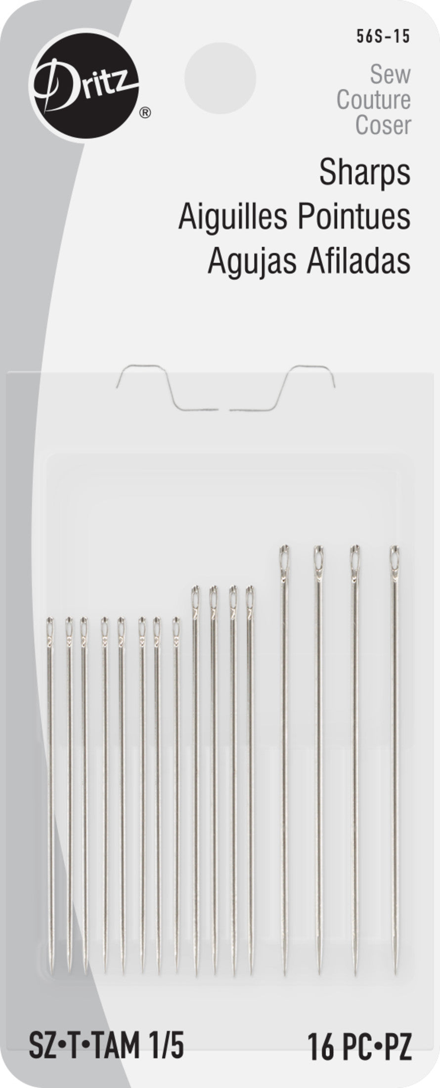 Dritz Sharps aiguilles main assorties 1/5 fil tissu