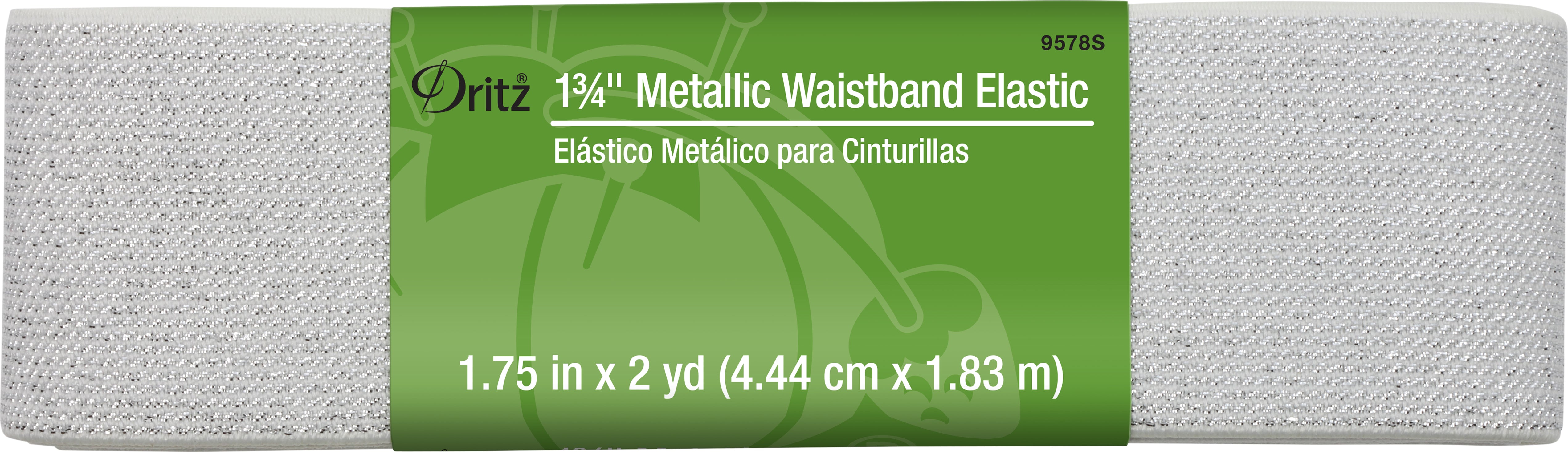 Dritz Élastique Ceinture Métallique Argenté 45 mm 2 Yd