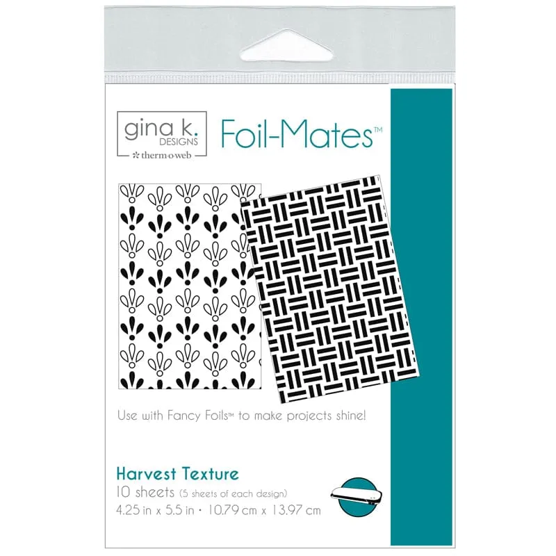 Gina K. Designs Foil-Mates carte Harvest Texture 10 feuilles