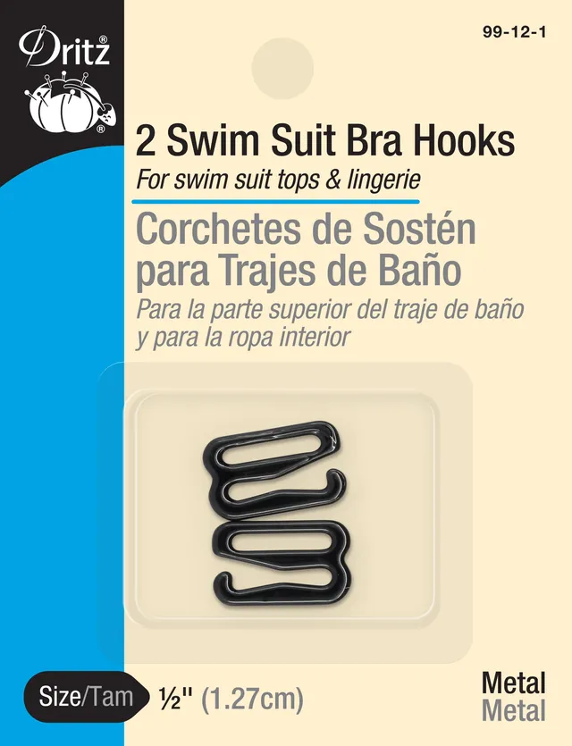 Dritz 99-12-1 crochets maillot lingerie noirs 13 mm 2 pcs
