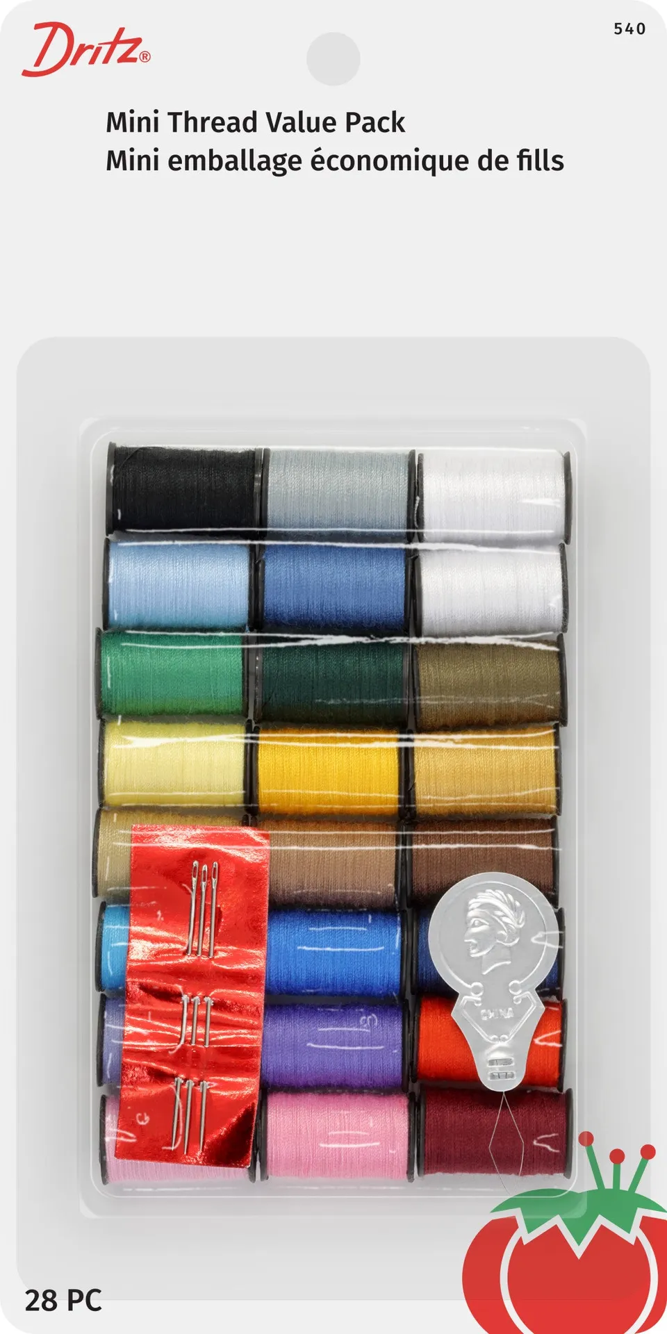 Dritz 540 fil à coudre polyester 24 bobines + aiguilles réparation