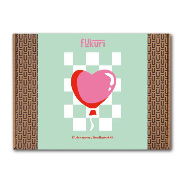 Bohin Fukuri Kit canevas Ballon cœur 13x18 cm