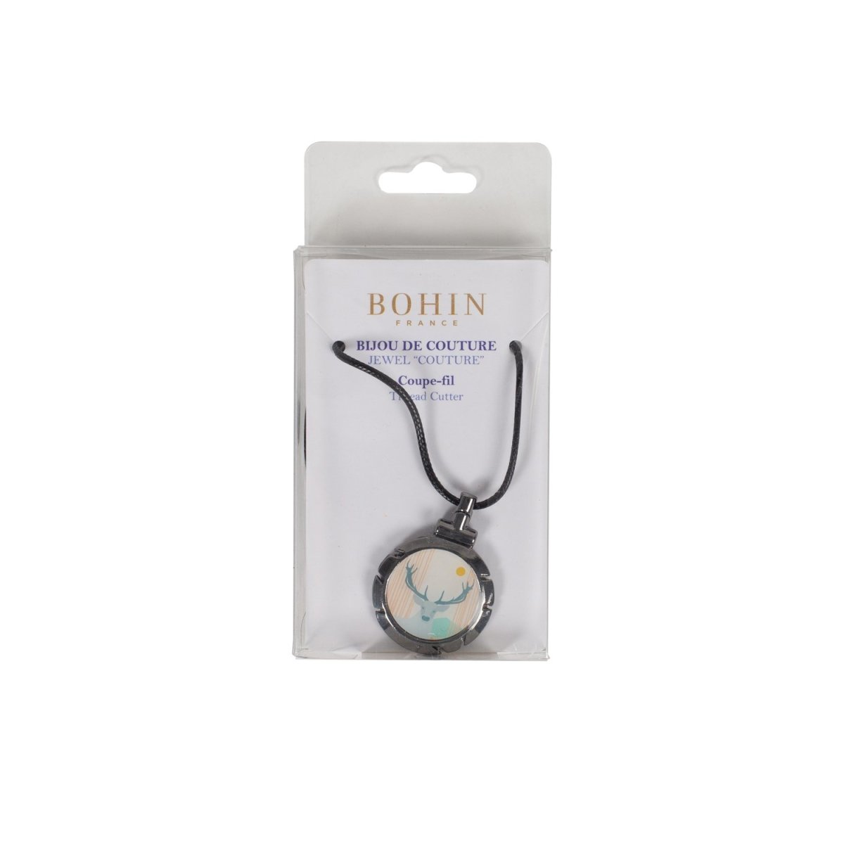 Bohin bijou coupe-fils pendentif Paon sans ciseaux 75 cm