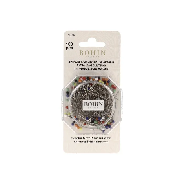 Bohin Épingles épingles verre extra-longues 48 mm boîte 100