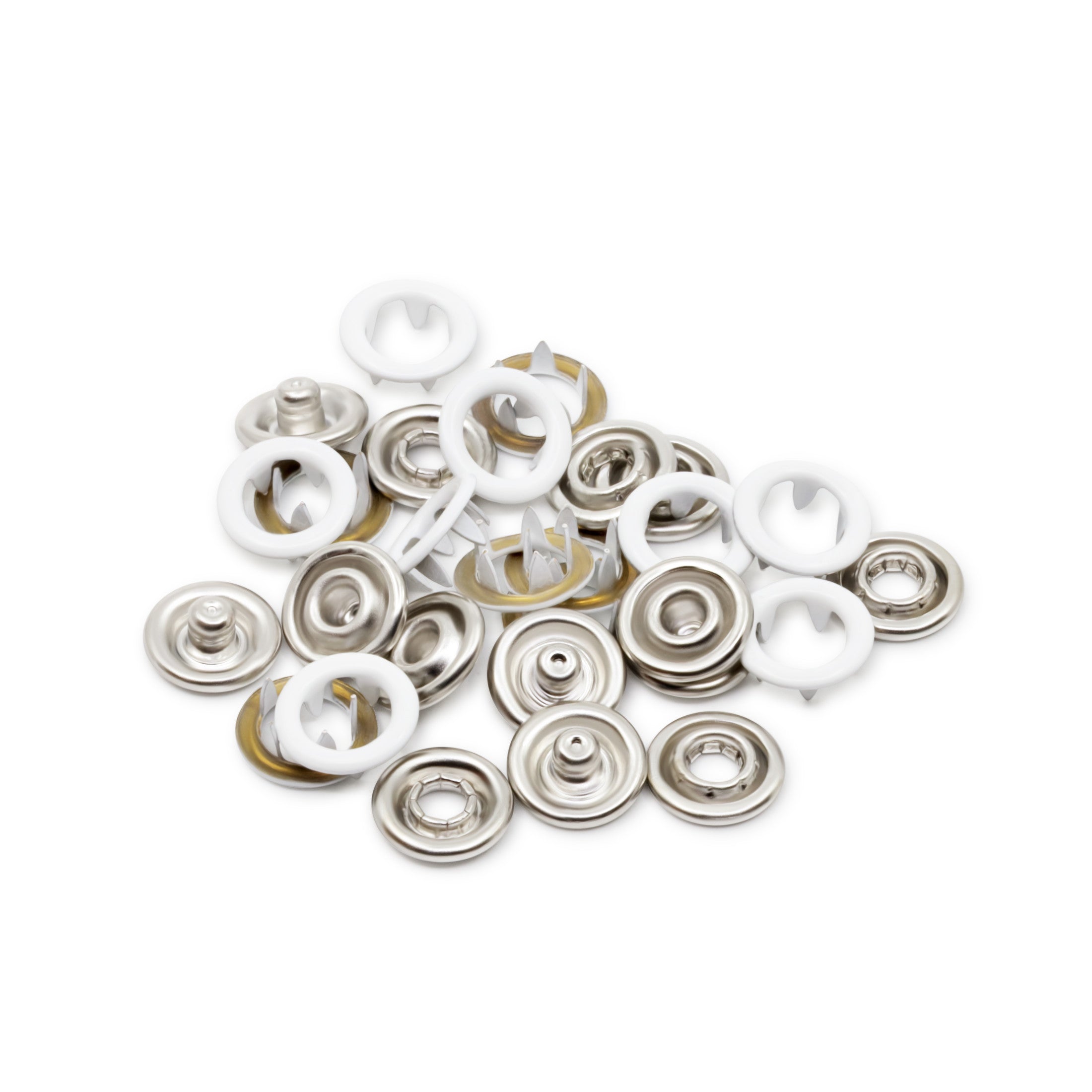 Dritz Boutons pression 3/8" blancs 7 paires métal à coudre
