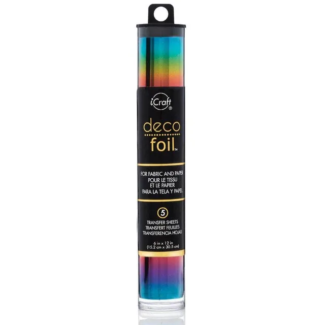 HeatnBond Deco Foil Feuilles transfert foil Rainbow 5 feuilles