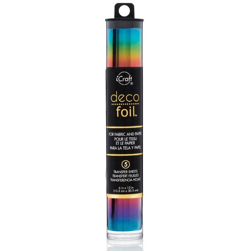 HeatnBond Deco Foil Feuilles transfert foil Rainbow 5 feuilles