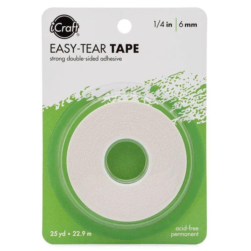 iCraft Ruban adhésif Easy-Tear double-face 6 mm x 22,8 m