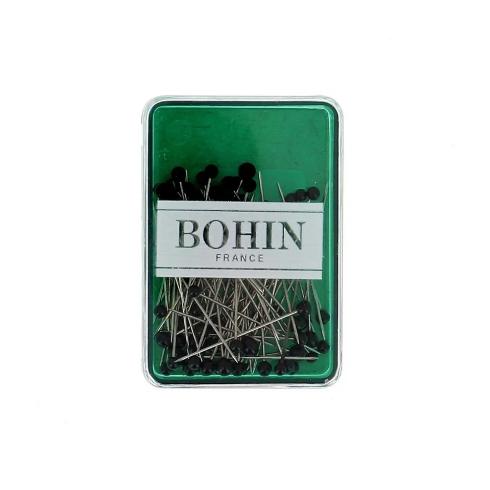 Bohin Épingles tête verre noire extra-fines 30 mm x80