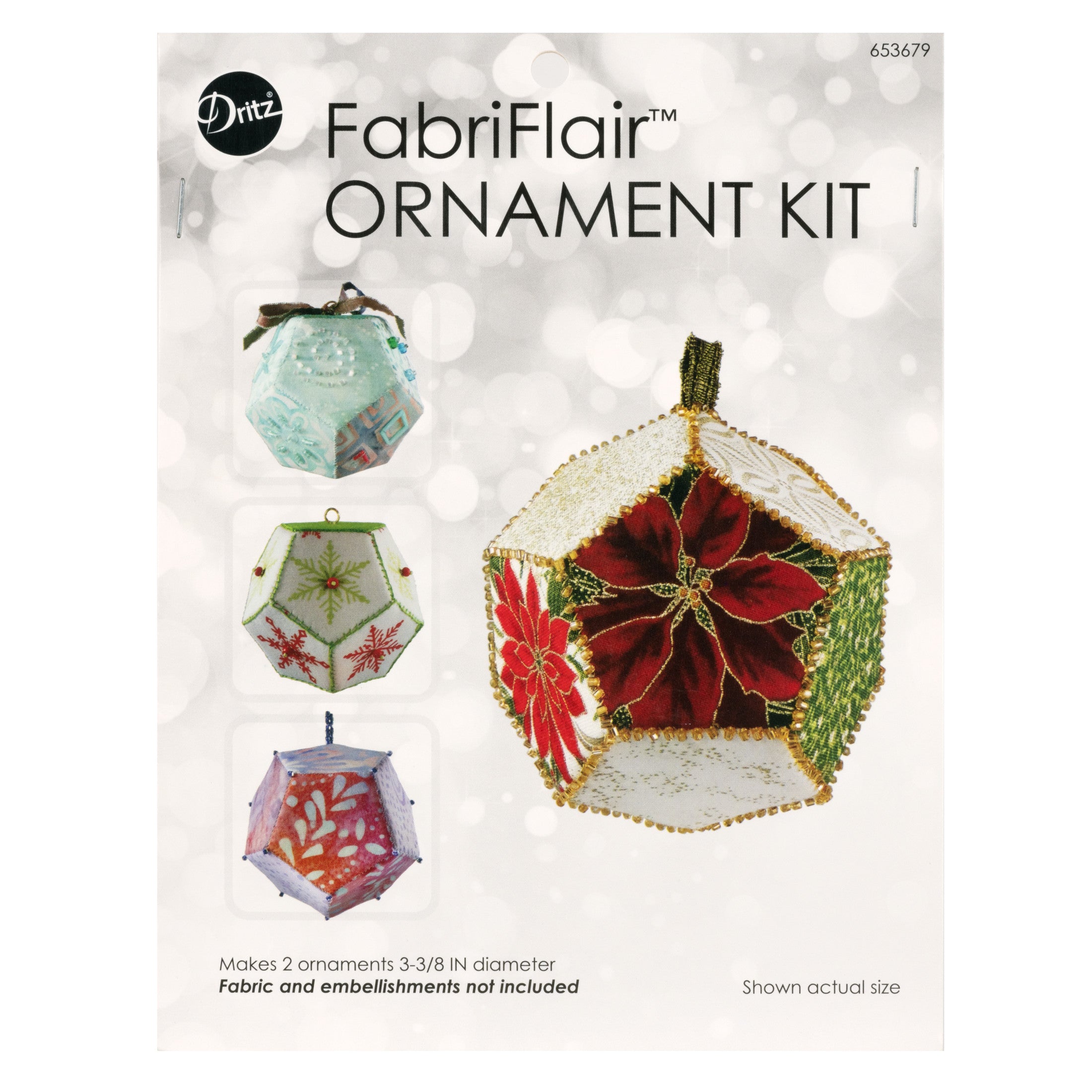Dritz FabriFlair Kit Boule Noël Brio Sphère Tissu 8,5 cm Lot 2