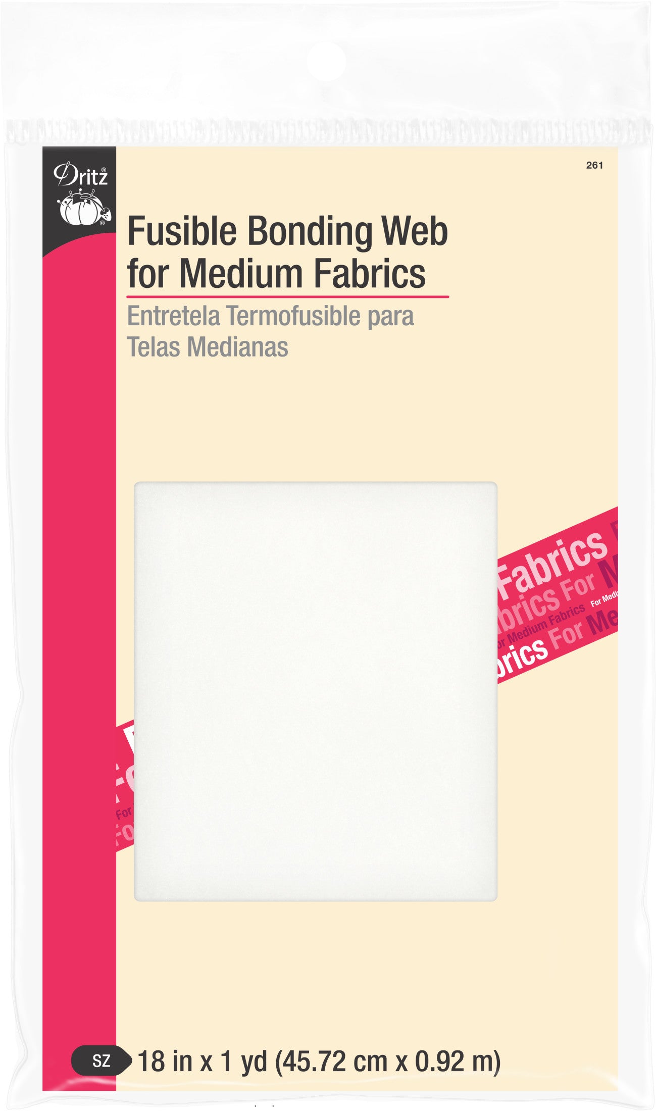 Dritz 261 voile thermocollant blanc 45 cm x 0,9 m