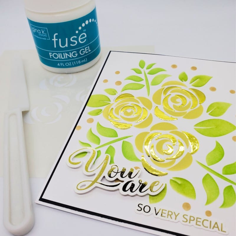 Gina K. Designs Fancy feuille foil transfert jaune citron 15x20 cm 12 feuilles