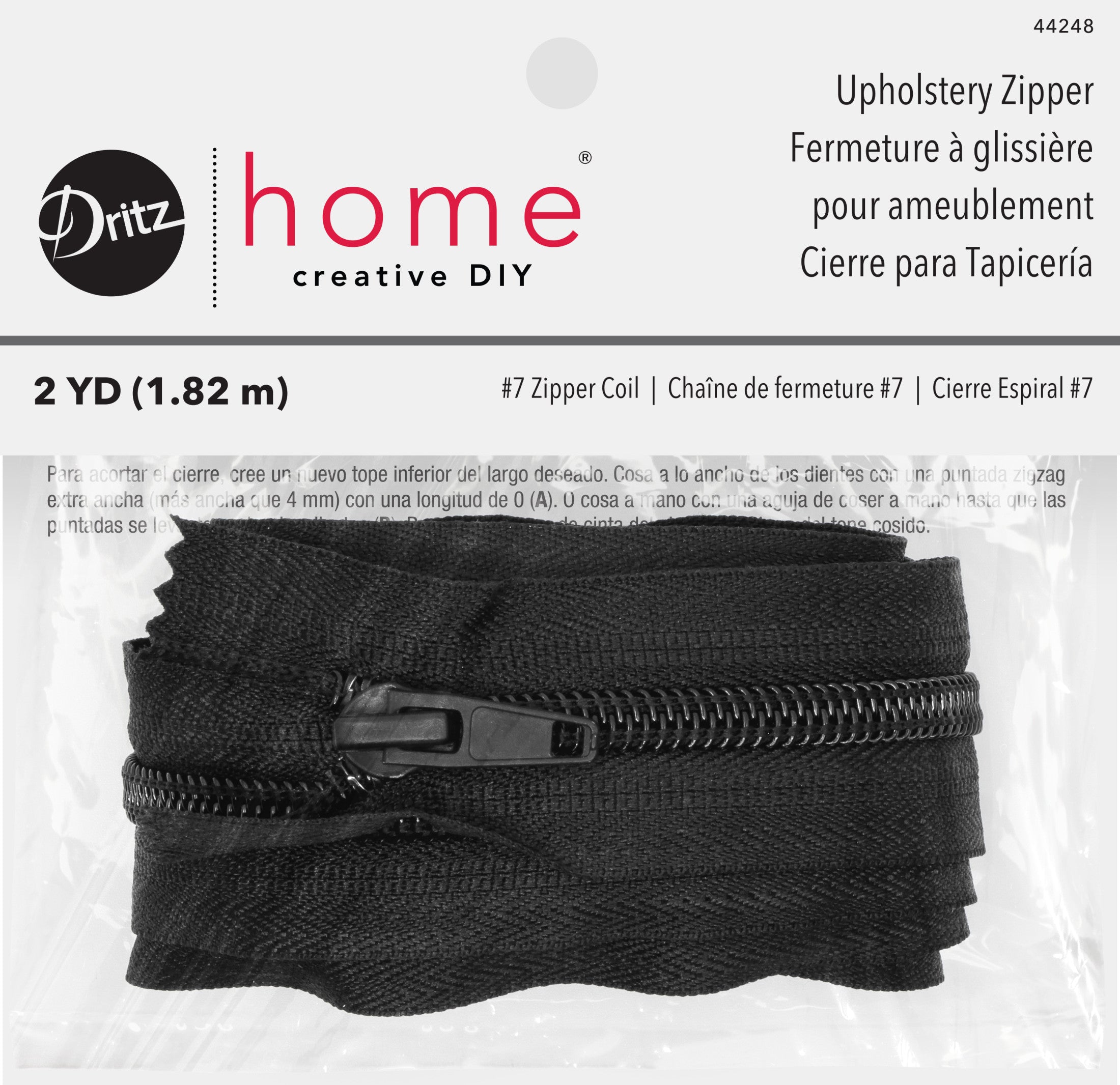 Dritz Fermeture Nylon Noir 2 Yards Housse Coussin