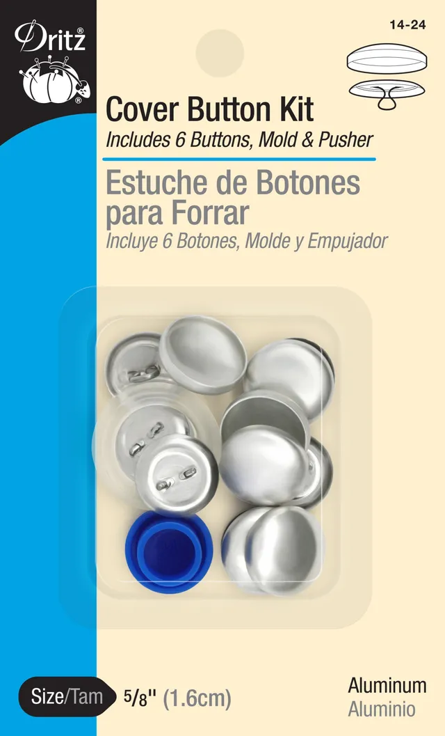 Dritz Kit boutons à recouvrir nickel avec moule outil couture