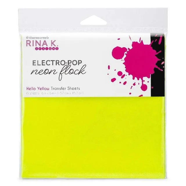 HeatnBond Rina K. Designs flock Hello Yellow 6 feuilles