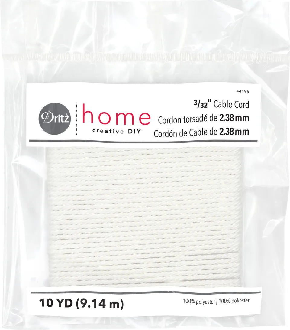 Dritz Elastics câble cordon blanc 3/32" 10 yd