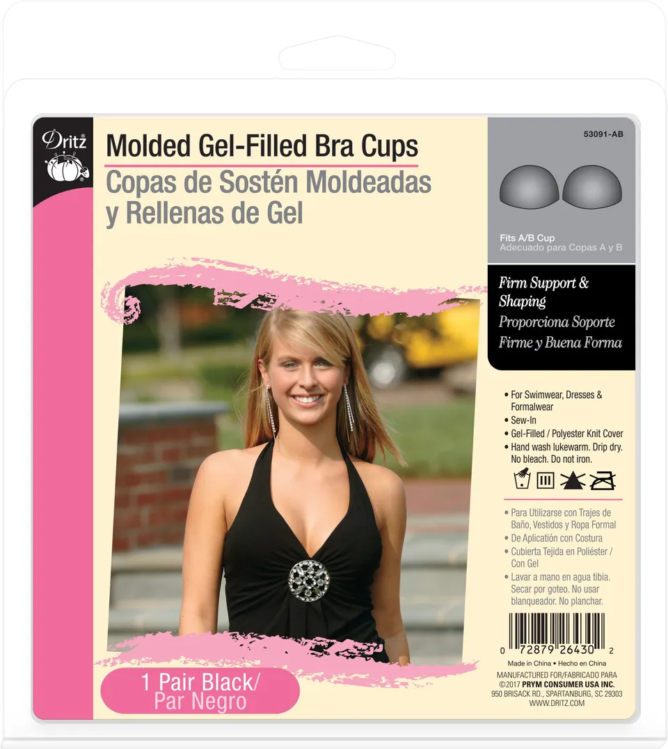 Dritz coque soutien-gorge gel noir bonnet A/B paire