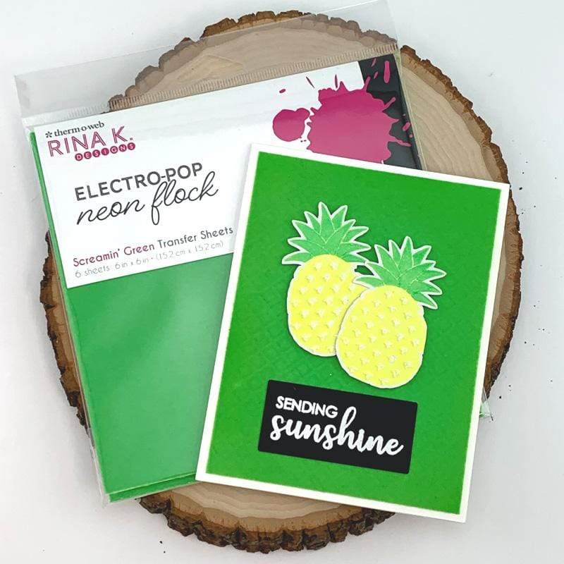 Rina K. Designs Neon Flock Screamin Green feuille velours 6 feuilles