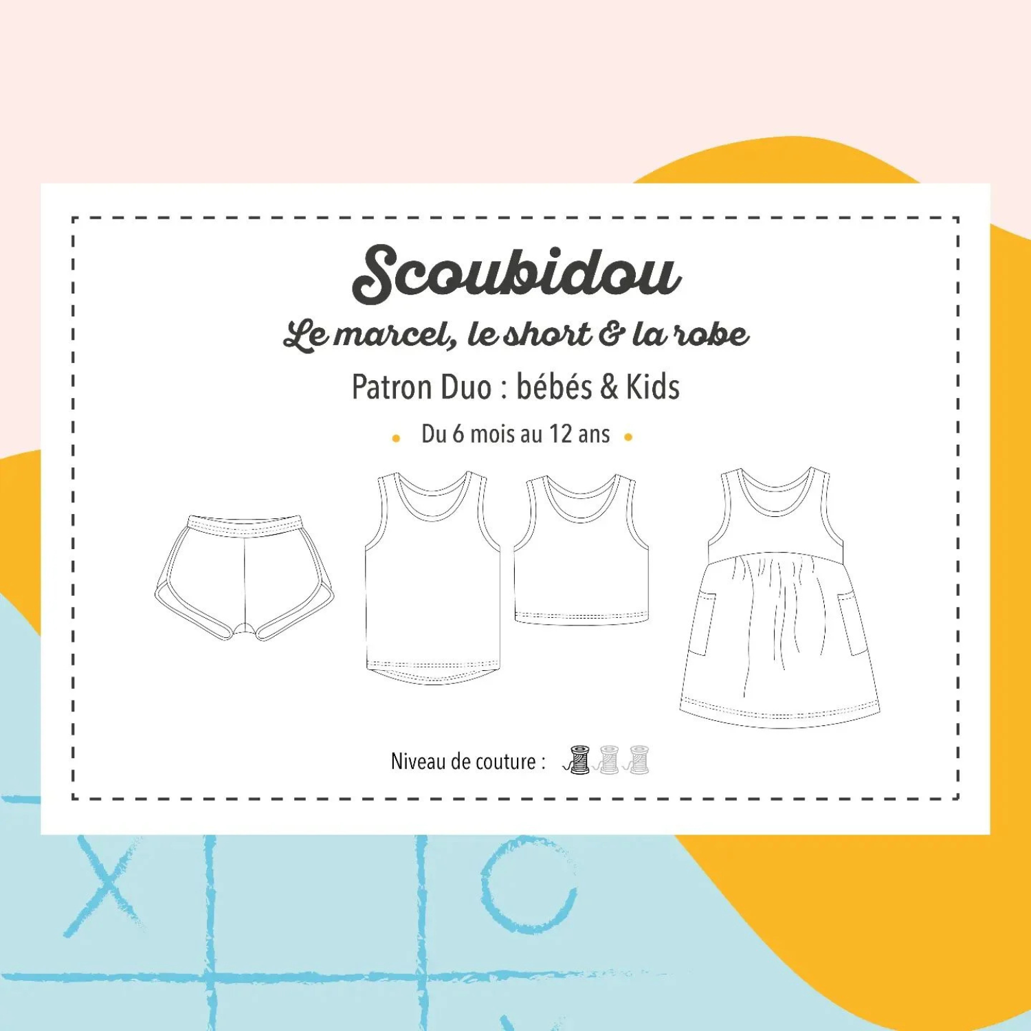 Marmaï Scoubidou patron marcel short robe 6 mois-12 ans