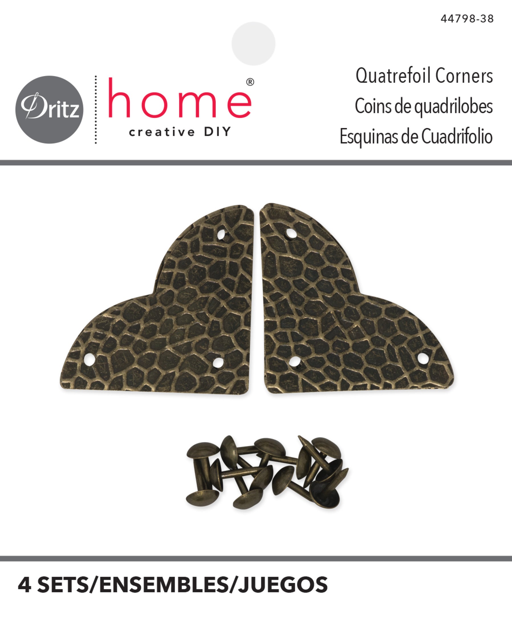 Dritz Home Décor Coins Quatrefoil Petit Laiton Antique 4 pcs