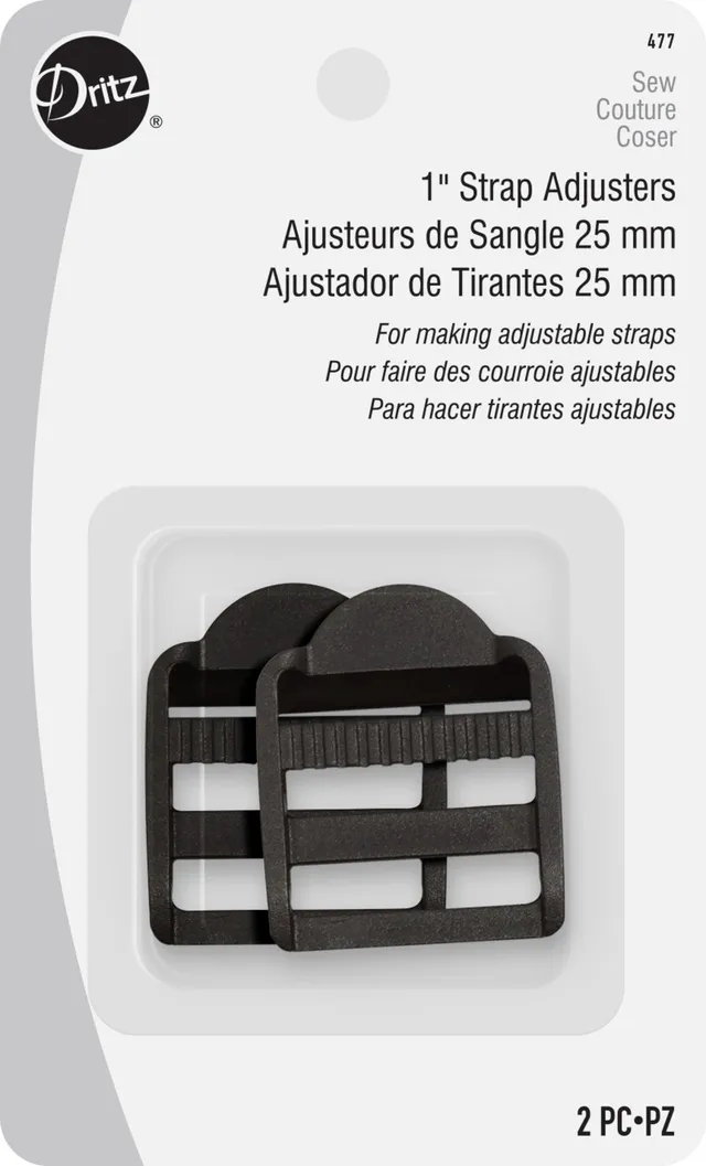 Dritz 477 boucles réglables sangle 25 mm noir x2