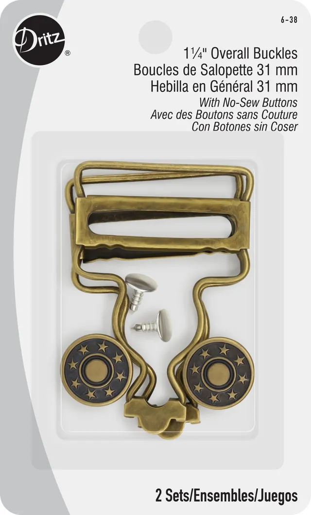 Dritz Fasteners Boucles Salopette 1-1/4" Laiton Antique 2 pc