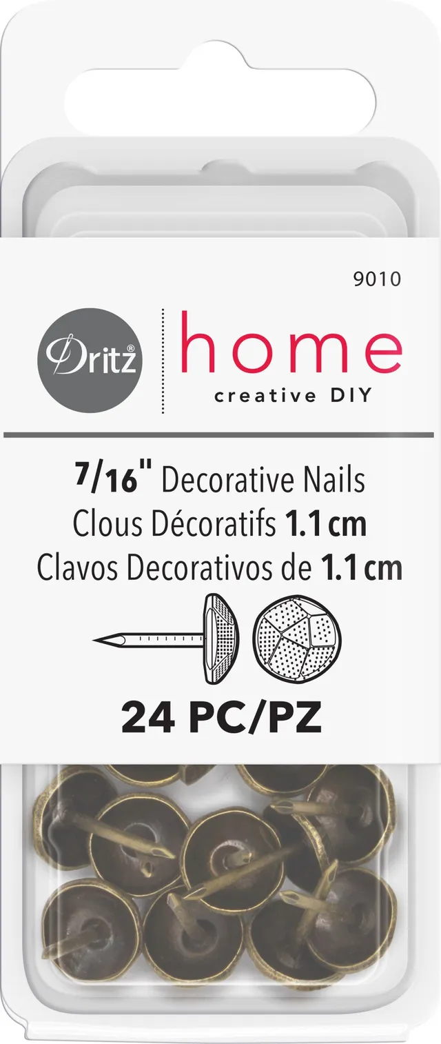 Dritz Nails Clous Tapissier Laiton 11 mm lot 24 texturé