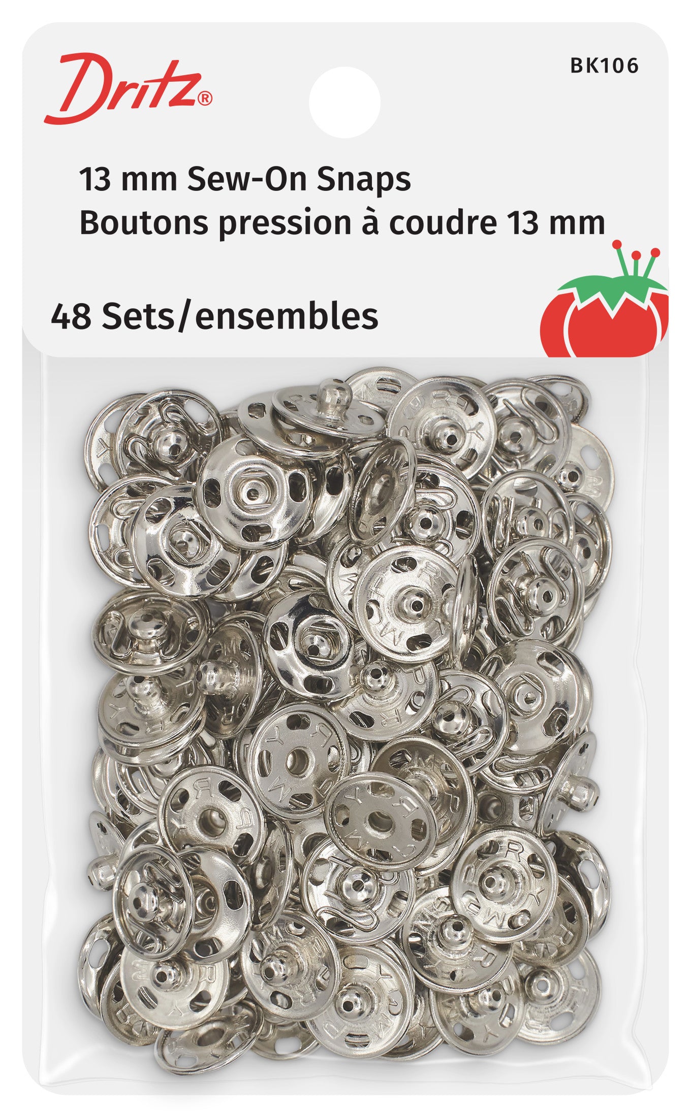 Dritz BK106 boutons pression nickel taille 3 x48