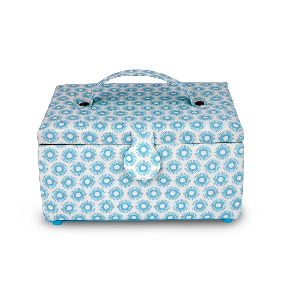 Dritz Panier couture rétro bleu petite boîte tissu 25x18 cm