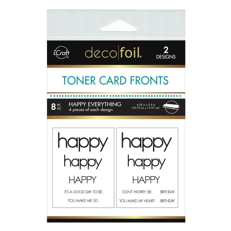 Deco Foil Toner carte à foiler A2 Happy Everything 8 feuilles